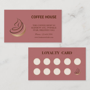 Loyalitätskarte für den Minimalistischen Kaffee Visitenkarte