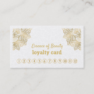 Loyalitätskarte für White & Gold Paisley 2 Treuekarte