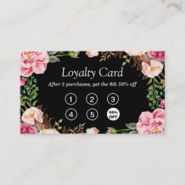 Loyalitätskarte | Girl Pink Floral Wrapping Treuekarte