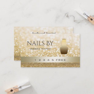 Loyalitätskarte glittery bokeh helle Nagellack Treuekarte