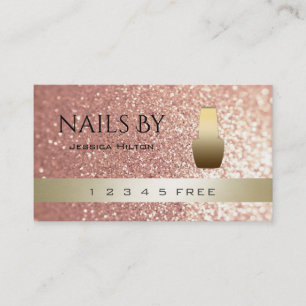 Loyalitätskarte glittery bokeh helle Nagellack Treuekarte