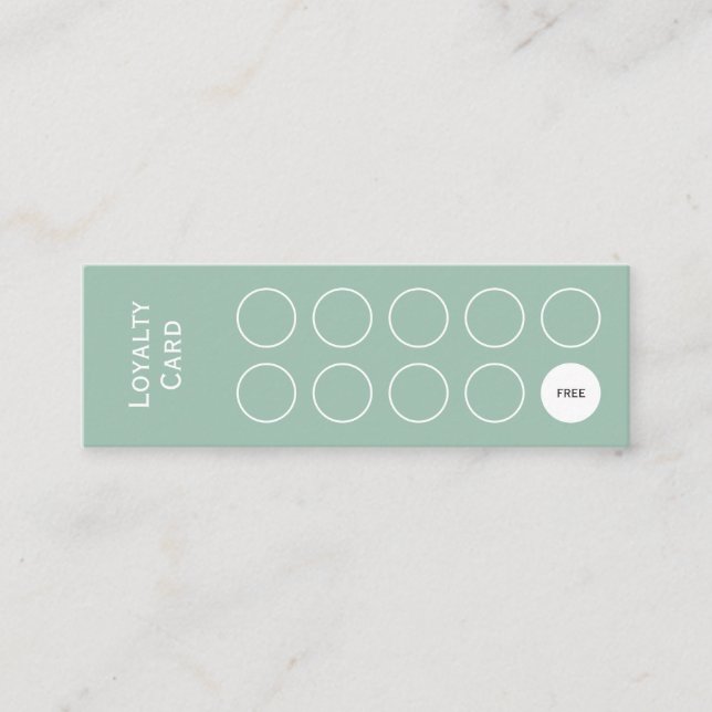 Loyalitätskarte, sauber und einfach, sage grün treuekarte (Vorderseite)