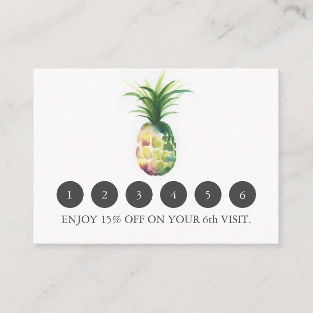 Loyalitätskarten für Ananas Begleitkarte (Vorderseite)