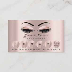 Loyality Card 6 Makeup Eyebrow Eyes Lashes Rose Visitenkarte