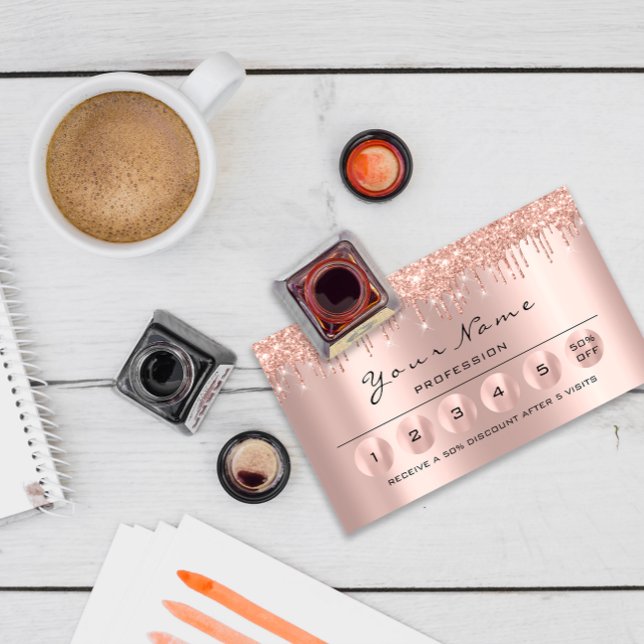 Loyaliy 6 Makeup Friseur Eyelash Rose Tropfen Visitenkarte (FlorenceK Appointment Card)