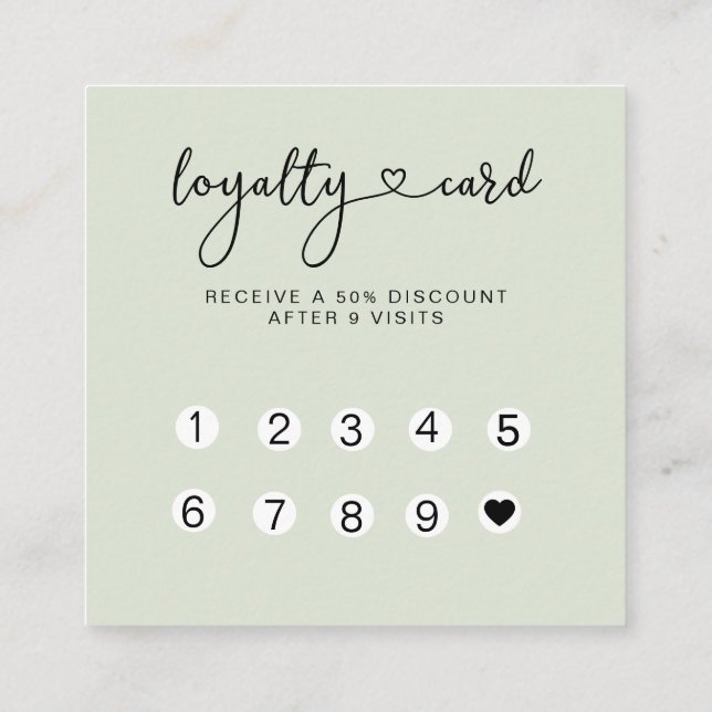 Loyalty 10 Nails Lashes Business Card Quadratische Quadratische Visitenkarte (Rückseite)