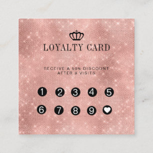 Loyalty 10 Nails Lashes Glitzer Quadratische Visitenkarte