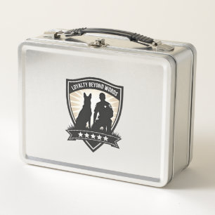 Loyalty Beyond Words Vintage K9 Polizeiabzeichen V Metall Brotdose