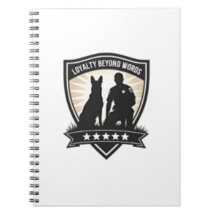 Loyalty Beyond Words Vintage K9 Polizeiabzeichen V Notizblock
