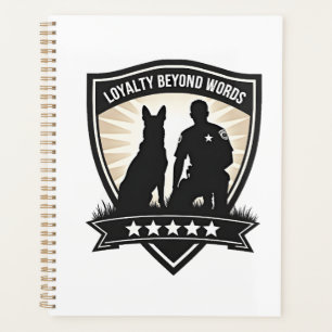 Loyalty Beyond Words Vintage K9 Polizeiabzeichen V Planer