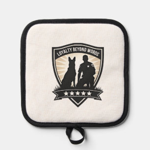 Loyalty Beyond Words Vintage K9 Polizeiabzeichen V Topflappen