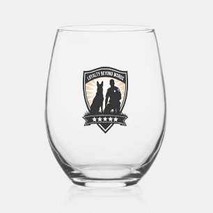 Loyalty Beyond Words Vintage K9 Polizeiabzeichen V Weinglas Ohne Stiel