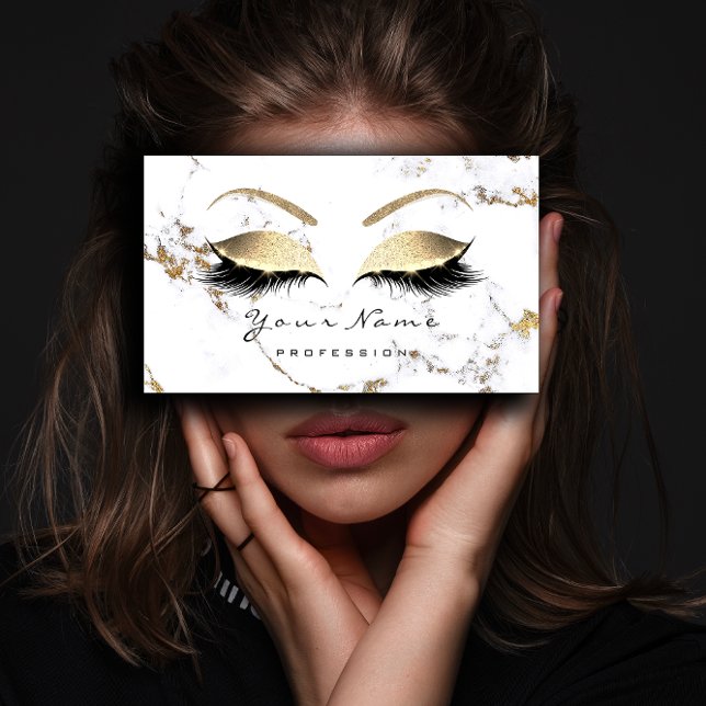 Loyalty Card 10 Makeup Lash Extension Marble Gold Treuekarte (Loyalty Card 10 Makeup Lash Extension Marble Gold)