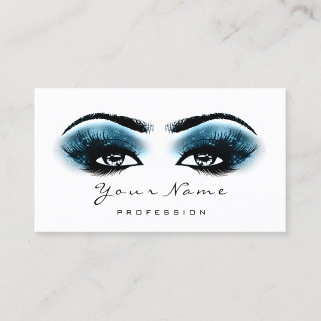 Loyalty Card 10 Makeup Lashes Blue Navy Treuekarte (Vorderseite)