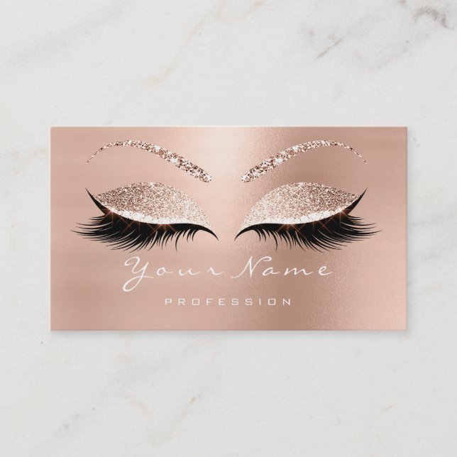 Loyalty Card 10 Makeup Lashes Extension Rose Weiß Treuekarte (Vorderseite)