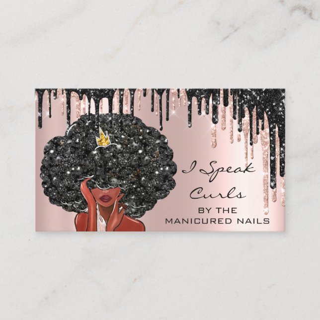 Loyalty Card 10 Punch Curly Friseur Crown Visitenkarte (Vorderseite)