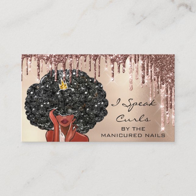 Loyalty Card 10 Punch Curly Friseur Girl Visitenkarte (Vorderseite)