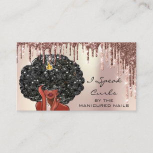 Loyalty Card 10 Punch Curly Friseur Tropfen Visitenkarte