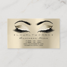 Loyalty Card 6 Beauty Salon Lash Gold Champaigne Treuekarte