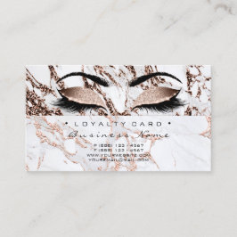 Loyalty Card 6 Beauty Salon Lash Kupfer Marmor Treuekarte
