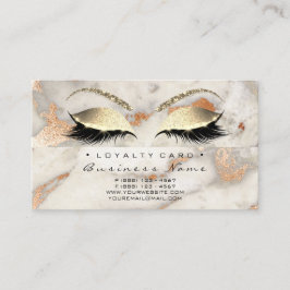 Loyalty Card 6 Beauty Salon Lash Marble Coral Grau Treuekarte