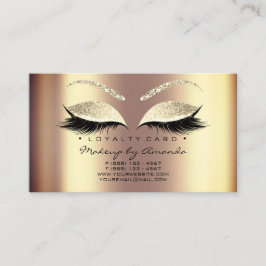 Loyalty Card 6 Beauty Salon Lash Sepia Honey Gold Treuekarte