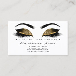 Loyalty Card 6 Beauty Salon Lashes Gold Treuekarte