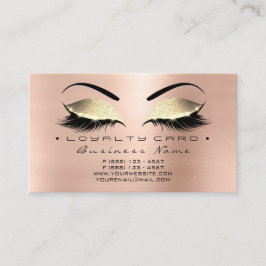Loyalty Card 6 Beauty Salon Lashes Rose Gold Gold Treuekarte