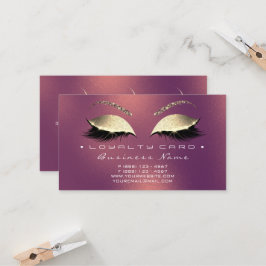 Loyalty Card 6 Beauty Salon Lashes Rose Treuekarte