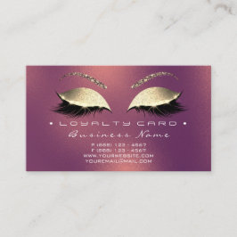 Loyalty Card 6 Beauty Salon Lashes Rose Treuekarte