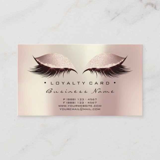 Loyalty Card 6 Beauty Salon Lashes Treuekarte (Vorderseite)
