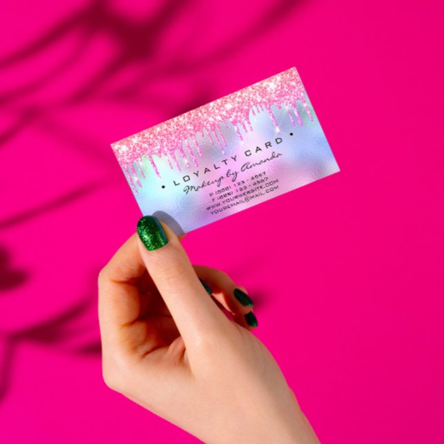 Loyalty Card 6 Punch Makeup Artist Tropfen Ombre Treuekarte (Loyalty Card 6 Punch Makeup Artist Drips Ombre)