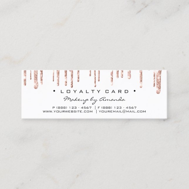 Loyalty Card 6 Punch Makeup Beauty Heart Rose Whit Treuekarte (Vorderseite)