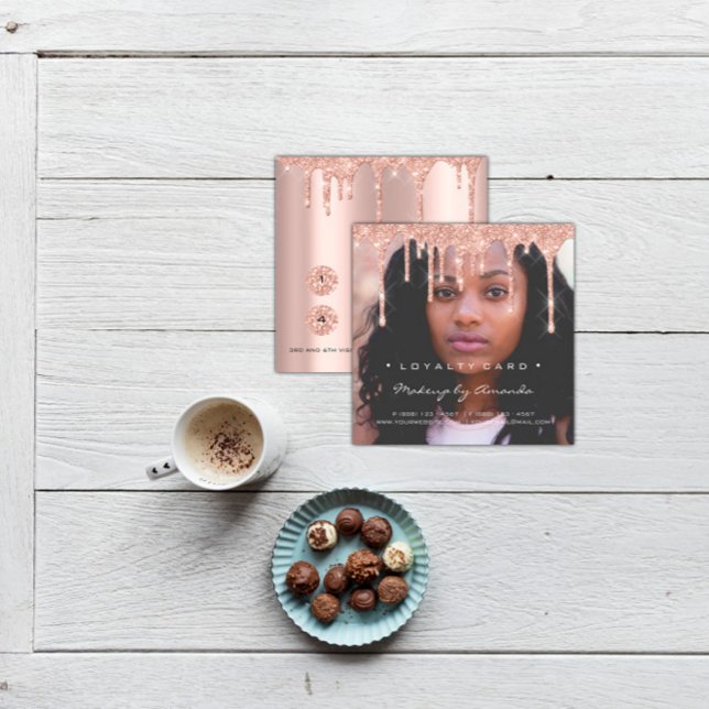 Loyalty Card 6 Punch Makeup Eyelash Foto Tropfen Treuekarte (Loyalty Card 6 Punch Makeup Eyelash Photo Drips)