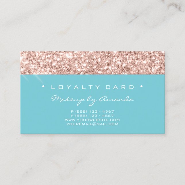 Loyalty Card 6 Punch Makeup Künstlerparkplatz Rose Treuekarte (Vorderseite)