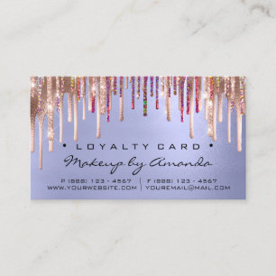 Loyalty Card 6 Punch Makeup Rose Blau Treuekarte