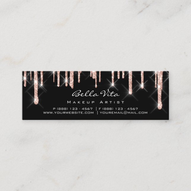 Loyalty Card 6 Punch Makeuty Herzstück Rose Blau Treuekarte (Vorderseite)