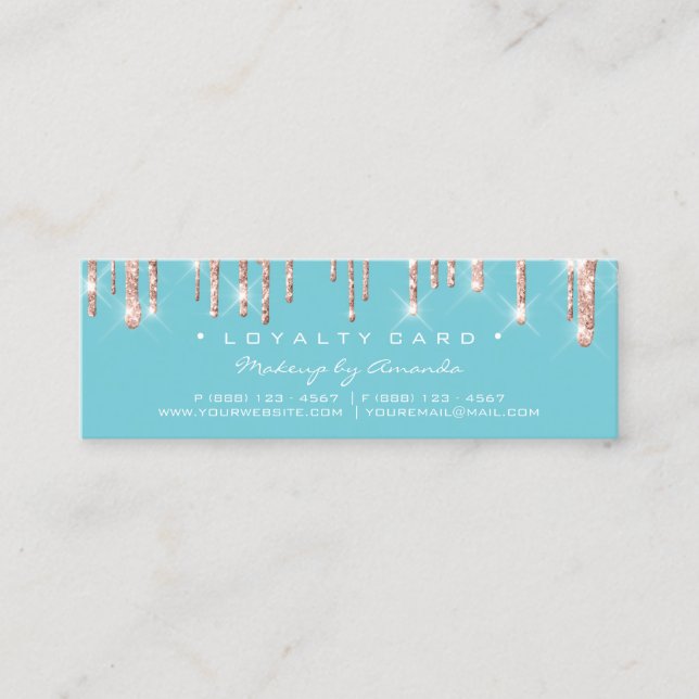 Loyalty Card 6 Punch Makeuty Rose Blau Treuekarte (Vorderseite)