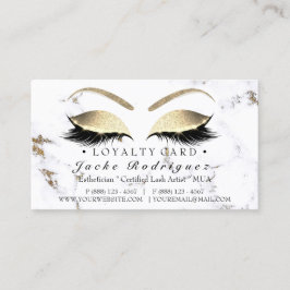 Loyalty Card 6 Punch Salon Lashes Marmorpfosten Treuekarte