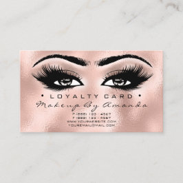 Loyalty Card 6 Schönheitssalon Lash Rose Gold Glas Treuekarte