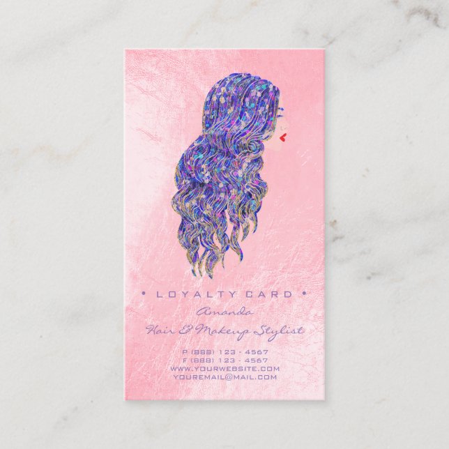 Loyalty Card 6 Schönheitssalon Lash Rose Rosa Sala Treuekarte (Vorderseite)