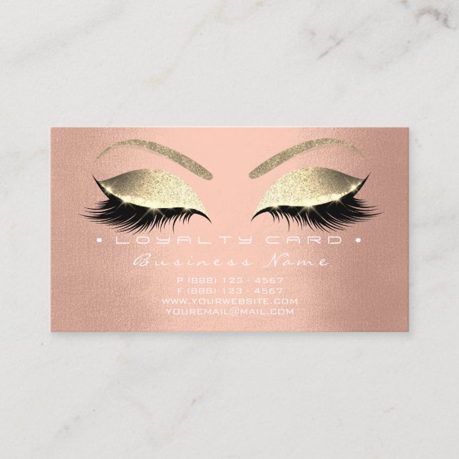 Loyalty Card 6 Schönheitssalon Lashes Rose Seide P Treuekarte (Vorderseite)