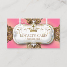 Loyalty Card Diamonds Gold Glitzer Crown