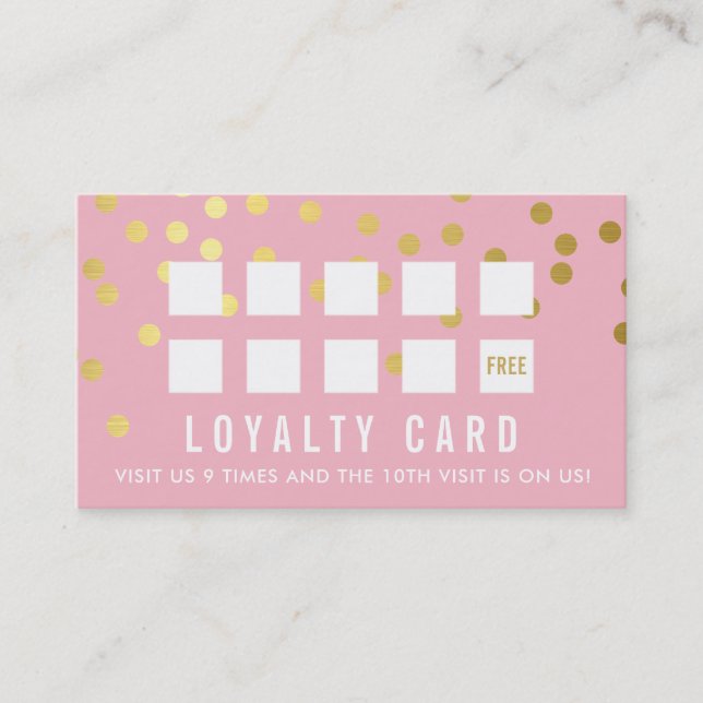 LOYALTY CARD glam conetti gold blassrosa Treuekarte (Vorderseite)
