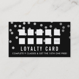 LOYALTY CARD glam conetti silber schwarz Treuekarte