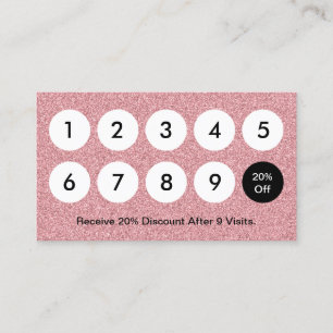 Loyalty Card Modernes Rosa Rose Gold Glitzer Salon Treuekarte