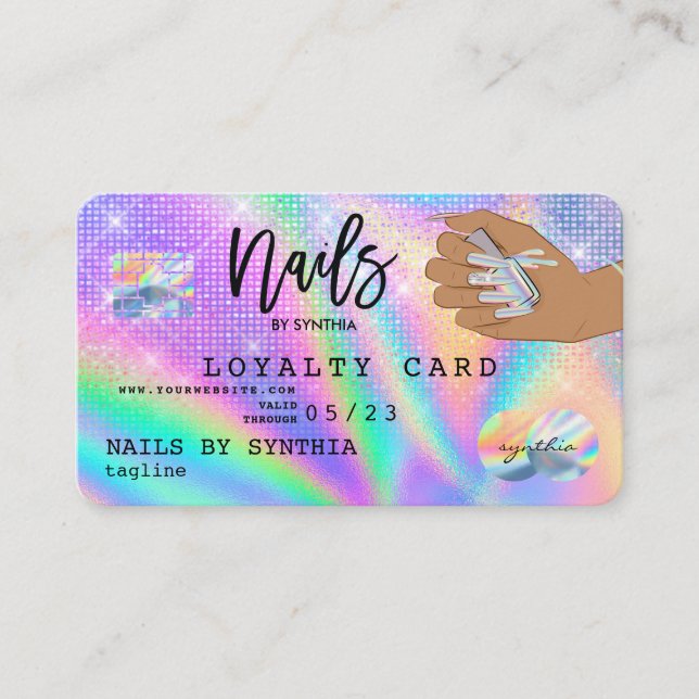 Loyalty Card Nails Kreditkarte Visitenkarte (Vorderseite)