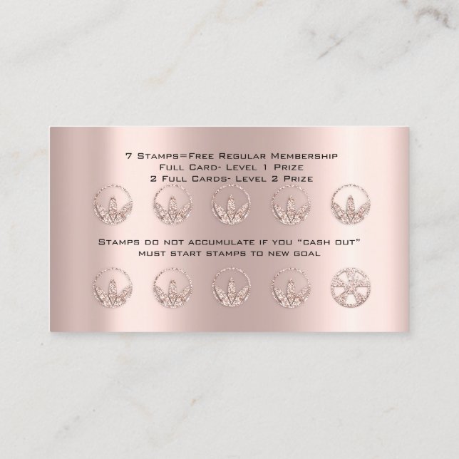 Loyalty Card Nutrition Health Kraut Rose 10 Wheel Treuekarte (Rückseite)