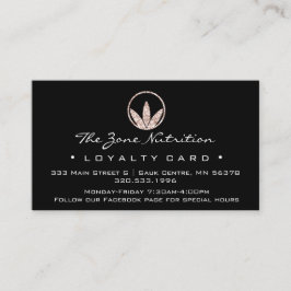 Loyalty Card Nutrition Health Kraut Rose 21 Black Treuekarte