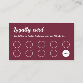 Loyalty Card, Retro beruflich bordeauxrot Treuekarte